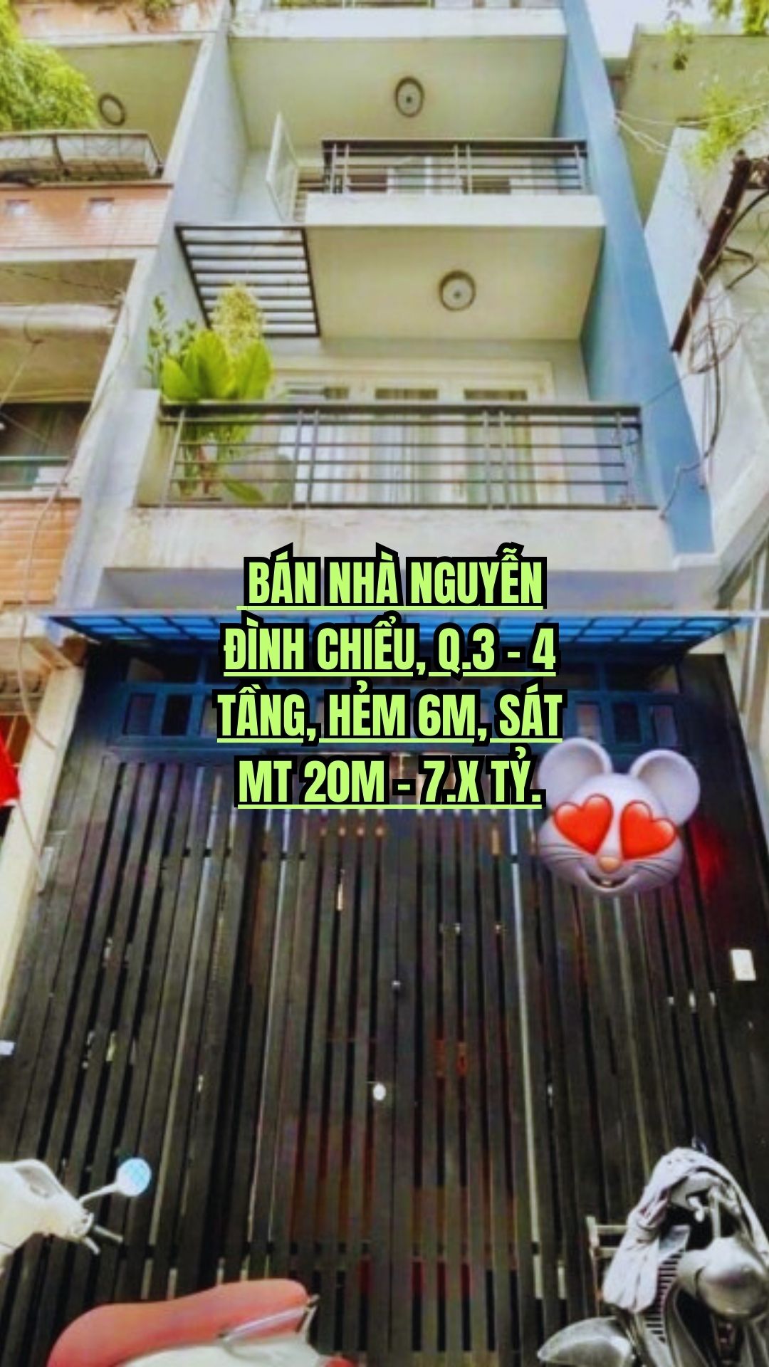 🏠 BÁN NHÀ NGUYỄN ĐÌNH CHIỂU, Q.3 - 4 TẦNG, HẺM 6M, SÁT MT 20M - 7.X TỶ.